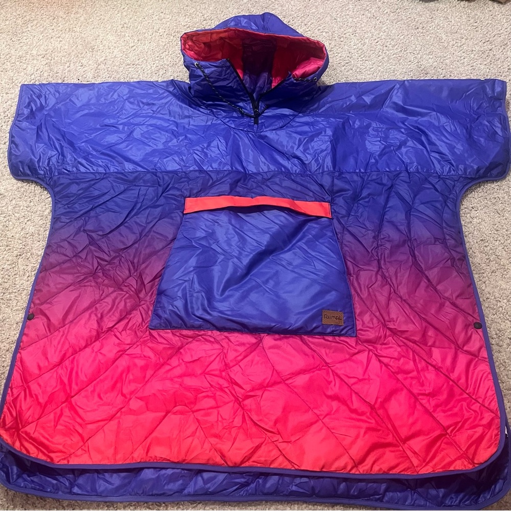 Men's NASA Blue and Red Quilted Poncho